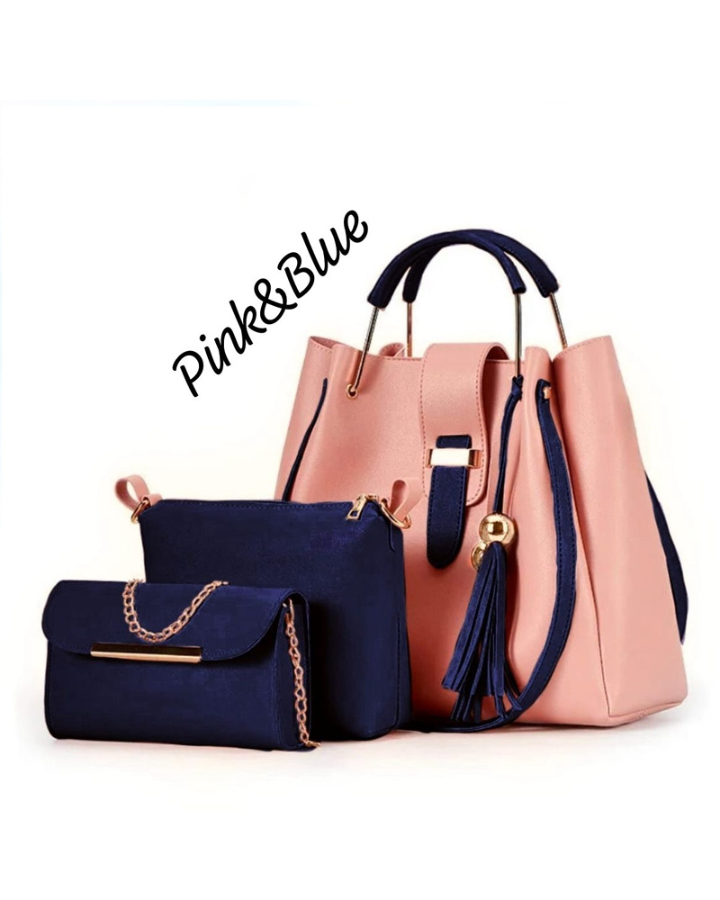 PU Leather Hand Bags Set 3pcs